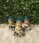 Imagem de Trio de Buda Monge Bebê Sabedoria Meditação Azul