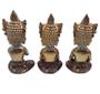 Imagem de Trio de Buda Tailandês da Prosperidade Vermelho Gold 12cm