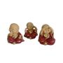 Imagem de Trio de Budas Monge Cego Surdo Mudo Estatueta Decoração