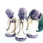 Imagem de Trio de Budas Monges Alegres 18cm Branco - Hadu Esotéricos
