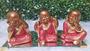 Imagem de Trio de Budas Monges Liso Bebê Cego Surdo Mudo Decoração 9CM