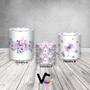 Imagem de Trio De Capa Cilindro 3D - Borboletas e Flores Rosa e Lilás 004