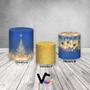 Imagem de Trio De Capa Cilindro 3D - Natal Efeito Brilhante Azul com Dourado 034
