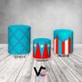 Imagem de Trio de Capas de Cilindro -  Circo Clássico Tenda Azul Claro e Vermelho 022