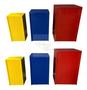 Imagem de Trio De Cubos 2 Em 1 Festa Mdf Decorado Vermelho Azul Amarelo