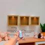 Imagem de Trio de Nicho Quadrado Simples 24x12/ 31x12/ 37x12 Acompanha Kit de 3 Led Colorido com Controle Mdf
