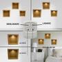 Imagem de Trio de Nicho Quadrado Simples 31x12 Acompanha Kit de 3 Led Colorido com Controle Mdf Madeira