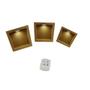 Imagem de Trio de Nicho Quadrado Simples 31x12 Acompanha Kit de 3 Led Colorido com Controle Mdf Madeira
