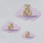 Imagem de Trio de Prateleira Nuvem Decoração Quarto de Bebê Suporte de Ursinho