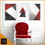 Imagem de Trio de quadros decorativos Vermelho - Idealize Quadros