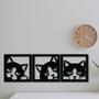 Imagem de Trio De Quadros Em Mdf 6mm Para Decoração Gatos Fofos