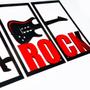 Imagem de Trio de Quadros Vazados Rock Guitarra com Detalhes em Acrílico Vermelho