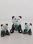 Imagem de Trio de Urso Ursinhos Panda de porcelana miniaturas enfeite