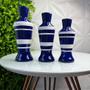 Imagem de Trio decorativo vaso garrafa listrado de cerâmica moderno