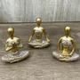 Imagem de Trio Decorativo Yoga Meditação Buda Resina + Bandeja Espelho
