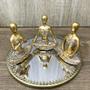 Imagem de Trio Decorativo Yoga Meditação Buda Resina + Bandeja Espelho