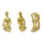 Imagem de Trio Decorativo Yoga Meditação Em Resina meditando posição enfeite rezando kit cj