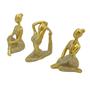 Imagem de Trio Decorativo Yoga Meditação Em Resina meditando posição enfeite rezando kit cj