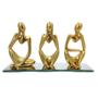 Imagem de Trio Estatueta Pensador Decorativa Abstrata  Ornamento Elegante Thinker  com base em espelho TrioDol02esp