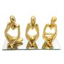 Imagem de Trio Estatueta Pensador Decorativa Abstrata  Ornamento Elegante Thinker  com base em espelho TrioDol02esp