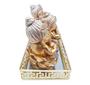 Imagem de Trio Ganesha da Prosperidade Ganesha Músico Gold Com Bandeja