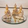 Imagem de Trio Mini Buda Tailandês Rezando Orando Estatueta Buda 4 cm