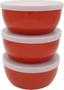 Imagem de Trio Potes Vermelho com Tampas