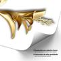 Imagem de Trio Quadros Decorativos Para Sala Modernos Moldura 40X60 Flores Floral Dourado Quarto