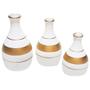 Imagem de Trio Vasos Garrafas em Cerâmica Fosca de Sala Decor - White Golden