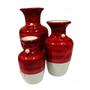 Imagem de Trio Vasos Urnas Jad em Cerâmica de Aparador Decor Vermelho