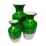 Imagem de Trio Vasos Urnas Jad Em Cerâmica De Aparador Verde