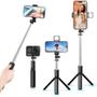 Imagem de Tripé Extensível Bluetooth com Controle Remoto - Selfie Stick Leve para iPhone e TikTok
