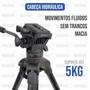 Imagem de Tripé Hidráulico Para Vídeo Benro T980 1,69m Para Câmera E Celular + Bolsa