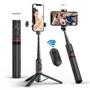 Imagem de Tripé Portátil Bluetooth com Selfie Stick e Luz de Preenchimento - Compatível com iPhone 13, Huawei e Android