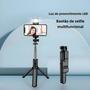 Imagem de Tripé Portátil Dobrável 3 em 1 para Selfie - Sem Fio, com Bluetooth e Luz de Preenchimento