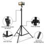 Imagem de Tripe Universal Profissional 2.1m Webcam Camera Celular Ring Light LE-3624 It-Blue
