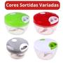 Imagem de Triturador Alho Legumes Mini Processador Manual Cortador Picador 3 Lâminas Inox 500ML - 123Util