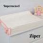Imagem de Trocador Americano Comoda Fraldas Impermeável Anatomico Com Abas Bebê Enxovais Capa Plástica Off White com Rose