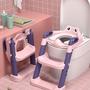 Imagem de Troninho Com Escada Infantil Assento Redutor Vaso Sanitário Criança Elevação Bebe Banheiro Casa Aprendizado Tema Sapinho