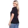 Imagem de Tshirt Blusa Feminina 3 Borboletas Estampada Manga Curta Camiseta Camisa Preto