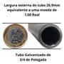 Imagem de Tubo Galvanizado 3/4 Com 50cm Cano De Ferro Para Apoio Suporte De Pia Bancada De Cozinha Banheiro 34 x 50