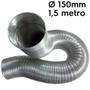Imagem de Tubo Semi Rígido em alumínio 150mm com 1,5m - com aro de arremate e abraçadeira