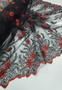 Imagem de Tule Bordado com Fio Metálico Bicolor com Rosas Vermelho com Preto 149A