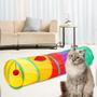Imagem de Túnel Para Gato Dobrável Brinquedo Interativo Gatos Labirinto Pet Colorido