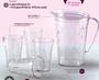 Imagem de Tupperware Jarra Prisma 2 Litros + 4 Copos Prisma 475ml em Policarbonato Transparente