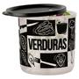 Imagem de Tupperware pote refri line redondo verduras preto e branco 