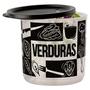 Imagem de Tupperware pote refri line redondo verduras preto e branco 