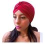 Imagem de Turbante Touca Gorro Adulto Feminino Fechado Indiano Bordo Moda Elegante