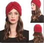 Imagem de Turbante Touca Gorro Adulto Feminino Fechado Indiano Bordo Moda Elegante