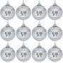 Imagem de Twavang 12 Pcs 1.6 polegadas Disco Ball Decoração Silver Mirror Ball Ornament para festa, árvore de Natal, casamento
